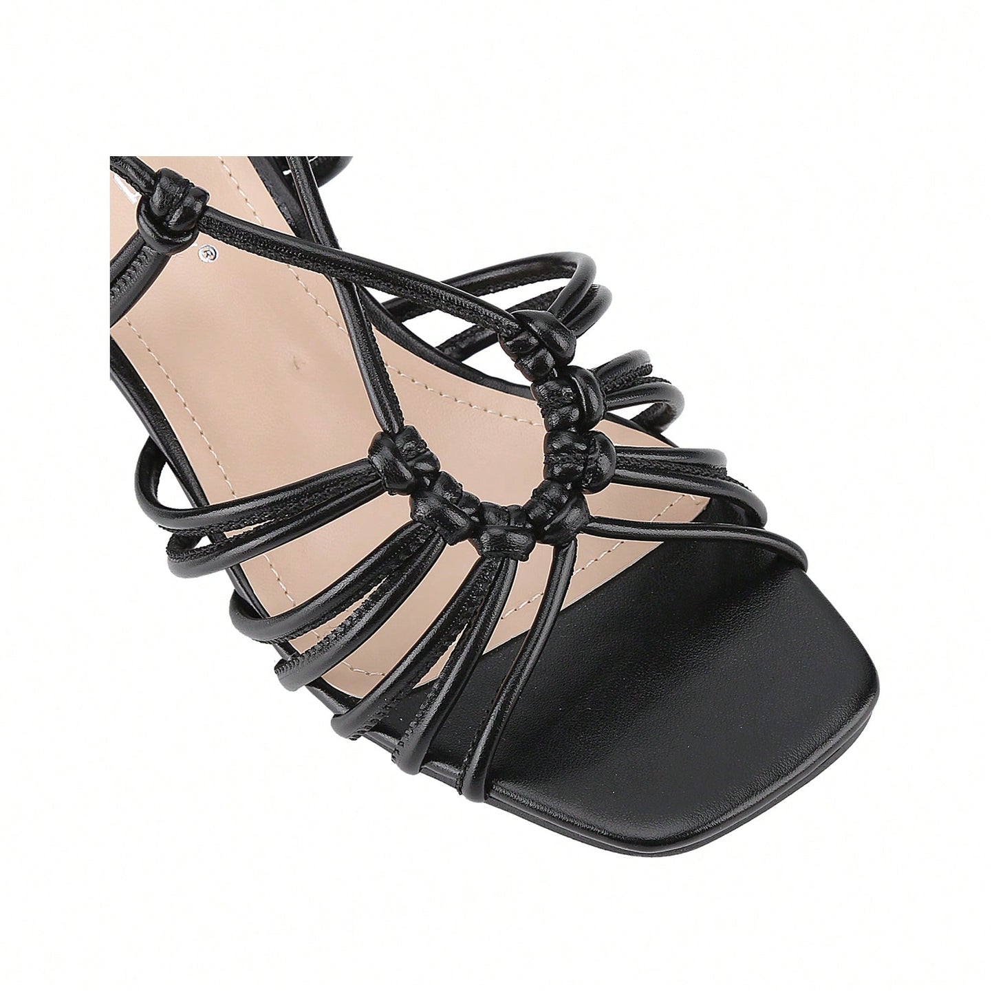 Women's Square Open Toe Lace Up Sandals Chunky Block Heels Strappy Straps Dress Shoes