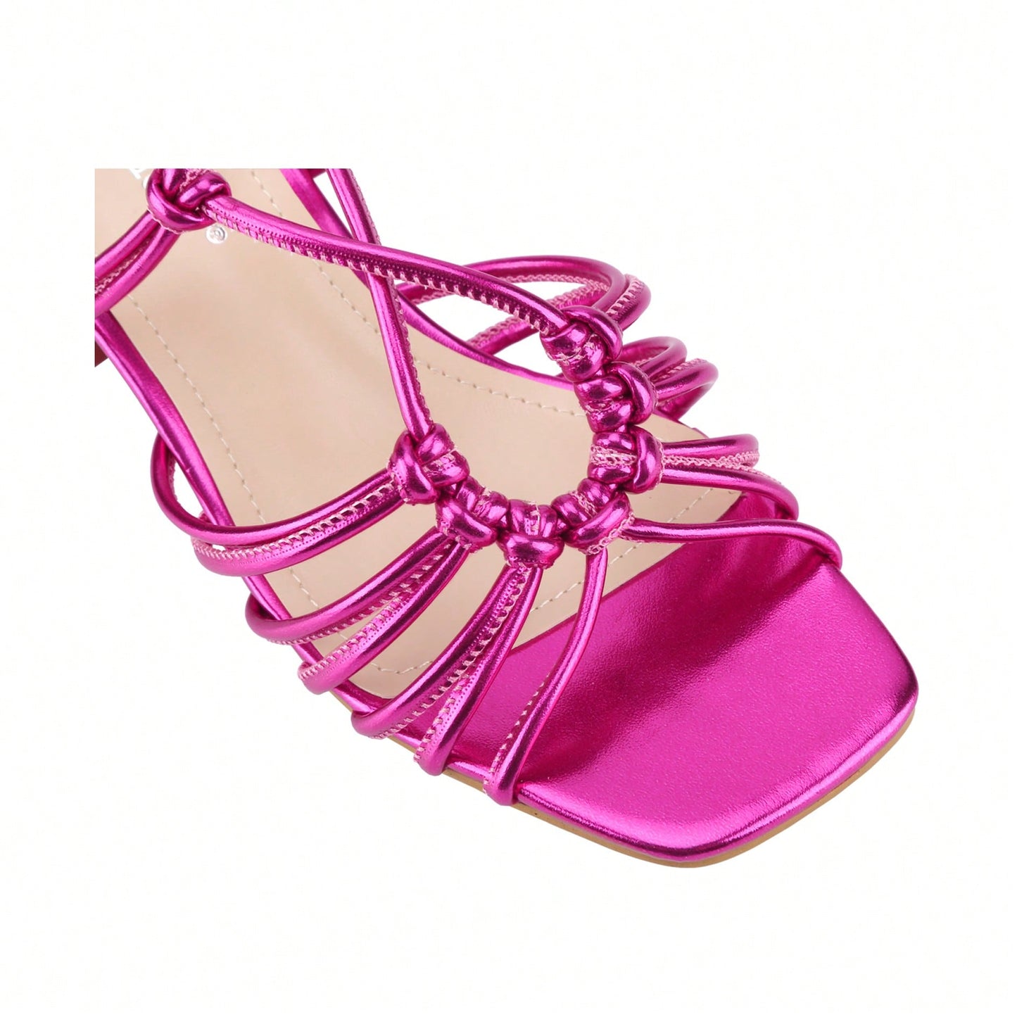 Women's Square Open Toe Lace Up Sandals Chunky Block Heels Strappy Straps Dress Shoes
