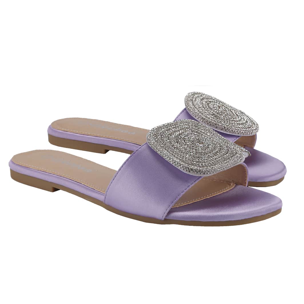 Women's Flat Rhinestone Sandals Fashion Slides Light Slippers For Summer