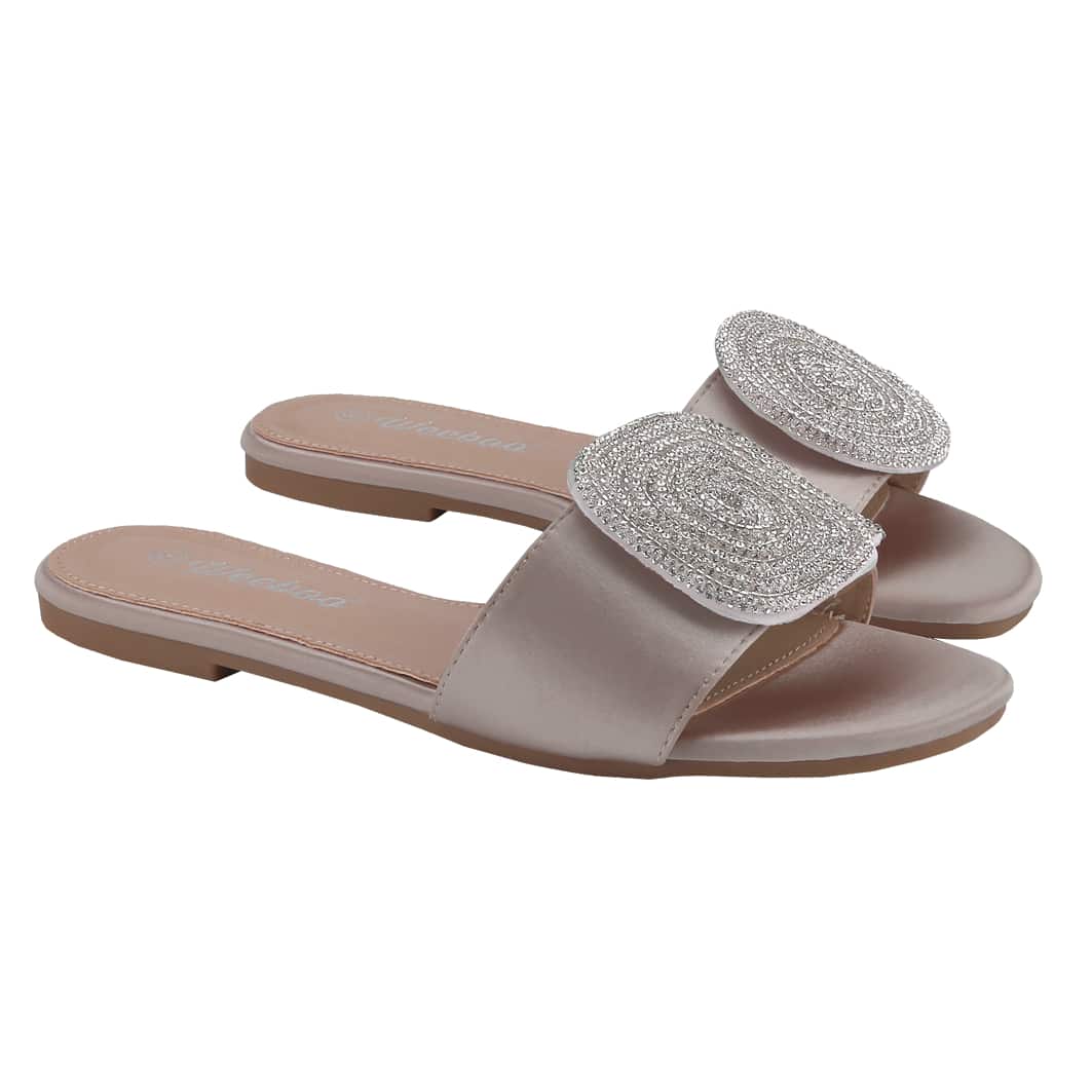 Women's Flat Rhinestone Sandals Fashion Slides Light Slippers For Summer