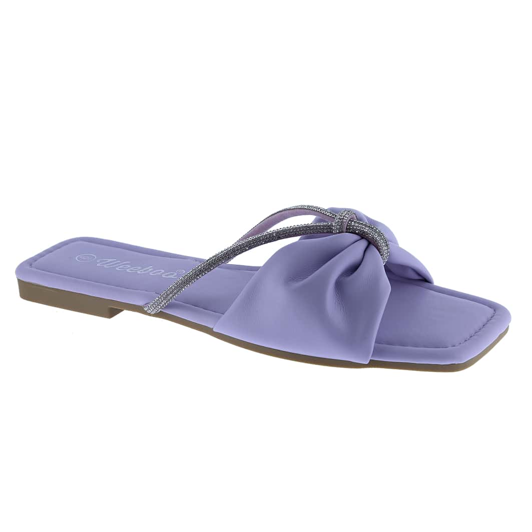 Women's Solid Color Sandals Summer Leisure Bowknot Slippers Single Shoes Roman Flat Shoes