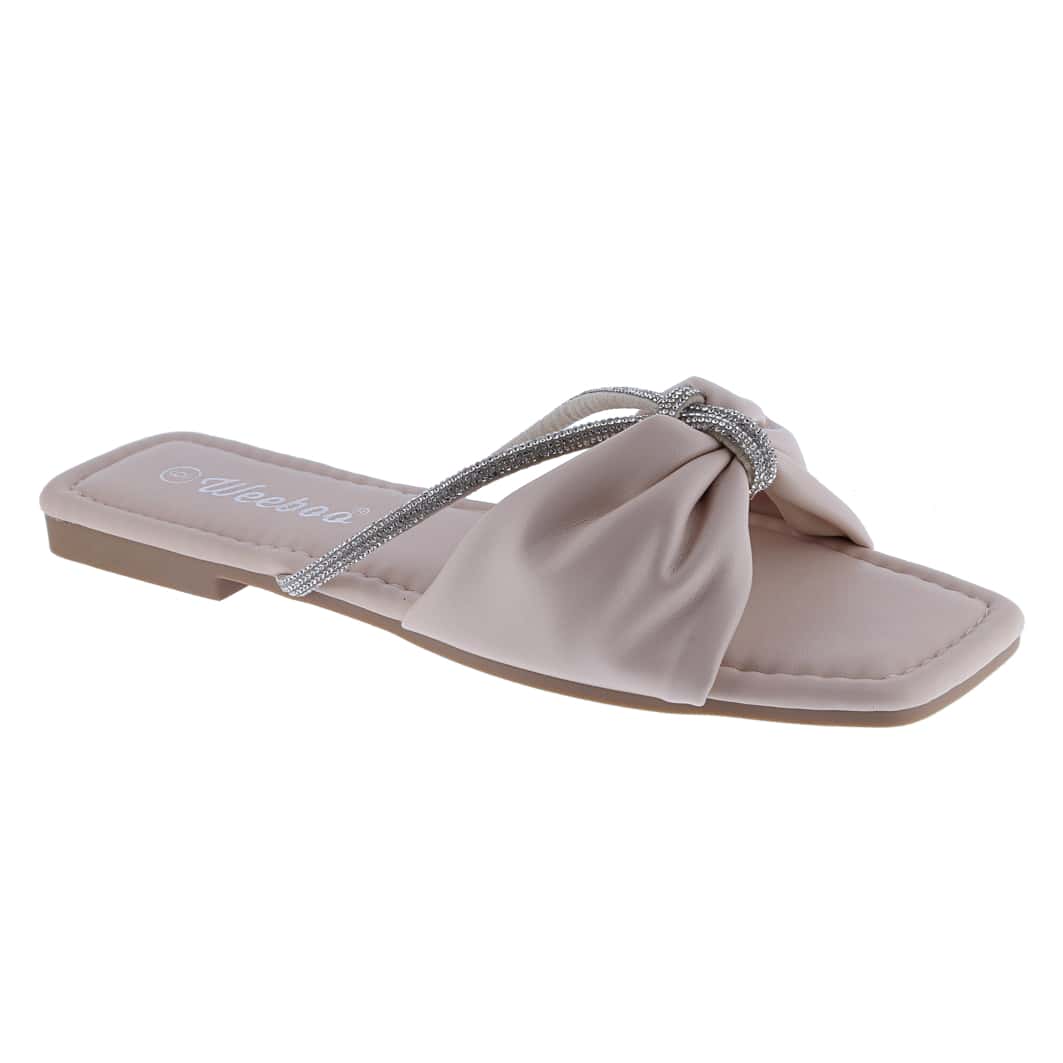 Women's Solid Color Sandals Summer Leisure Bowknot Slippers Single Shoes Roman Flat Shoes