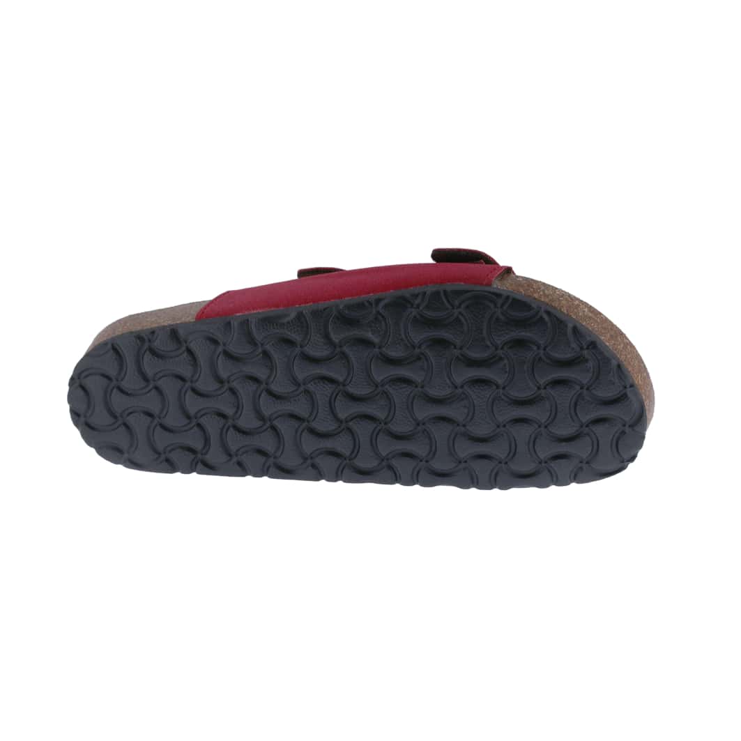 Women's Suede Leather Slide Sandals,2-Strap Adjustable Buckle, Casual Slippers, Slide Cork Footbed Shoes