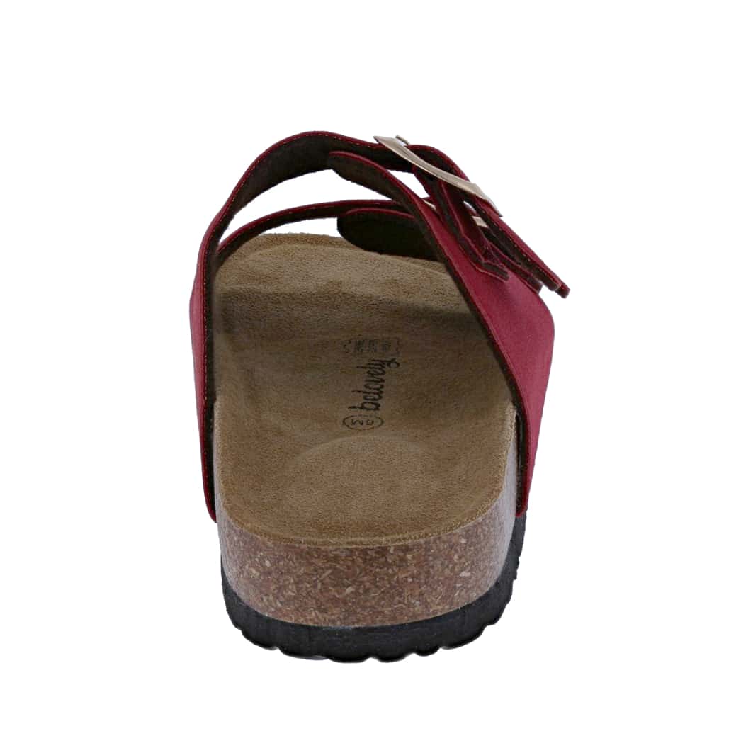 Women's Suede Leather Slide Sandals,2-Strap Adjustable Buckle, Casual Slippers, Slide Cork Footbed Shoes