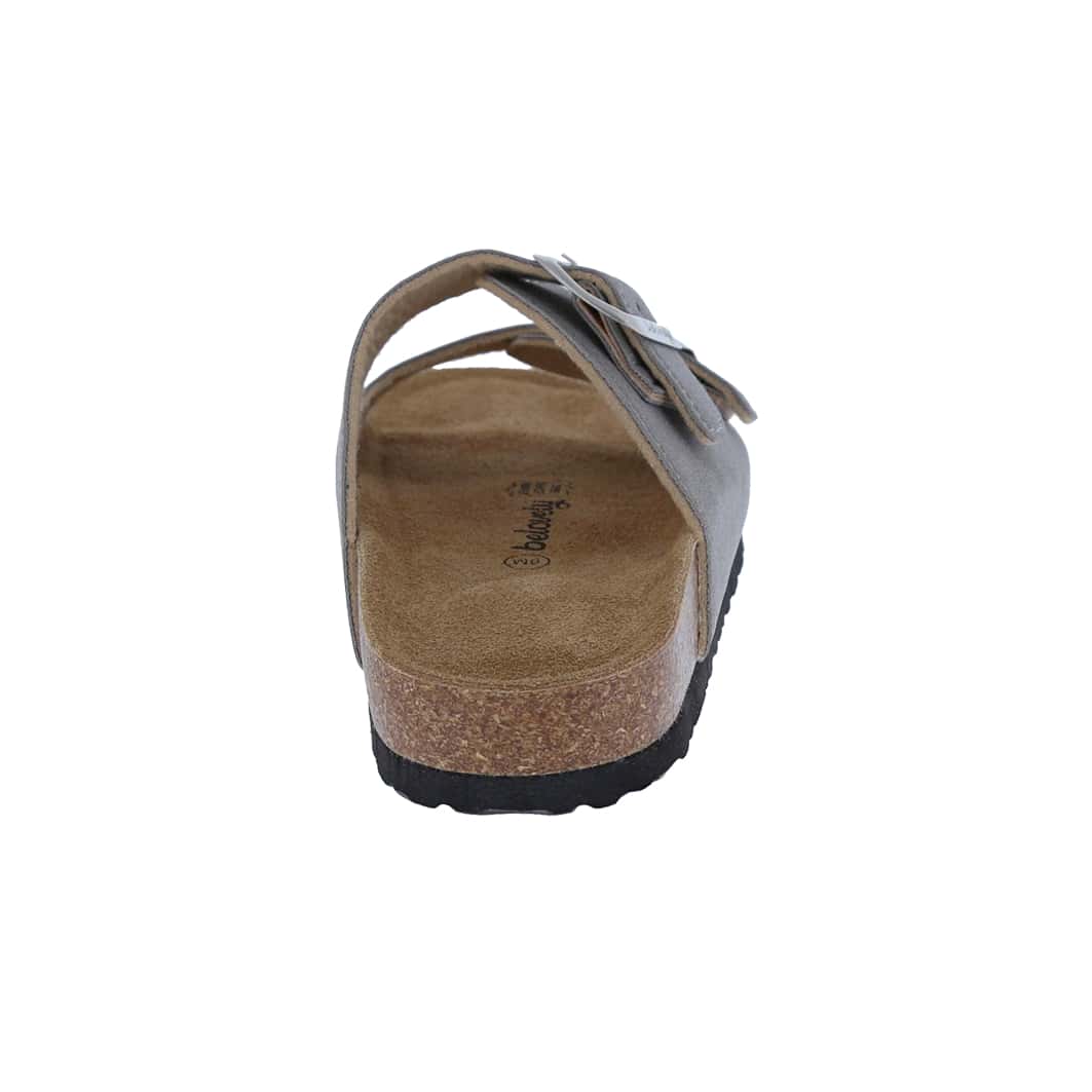 Women's Suede Leather Slide Sandals,2-Strap Adjustable Buckle, Casual Slippers, Slide Cork Footbed Shoes