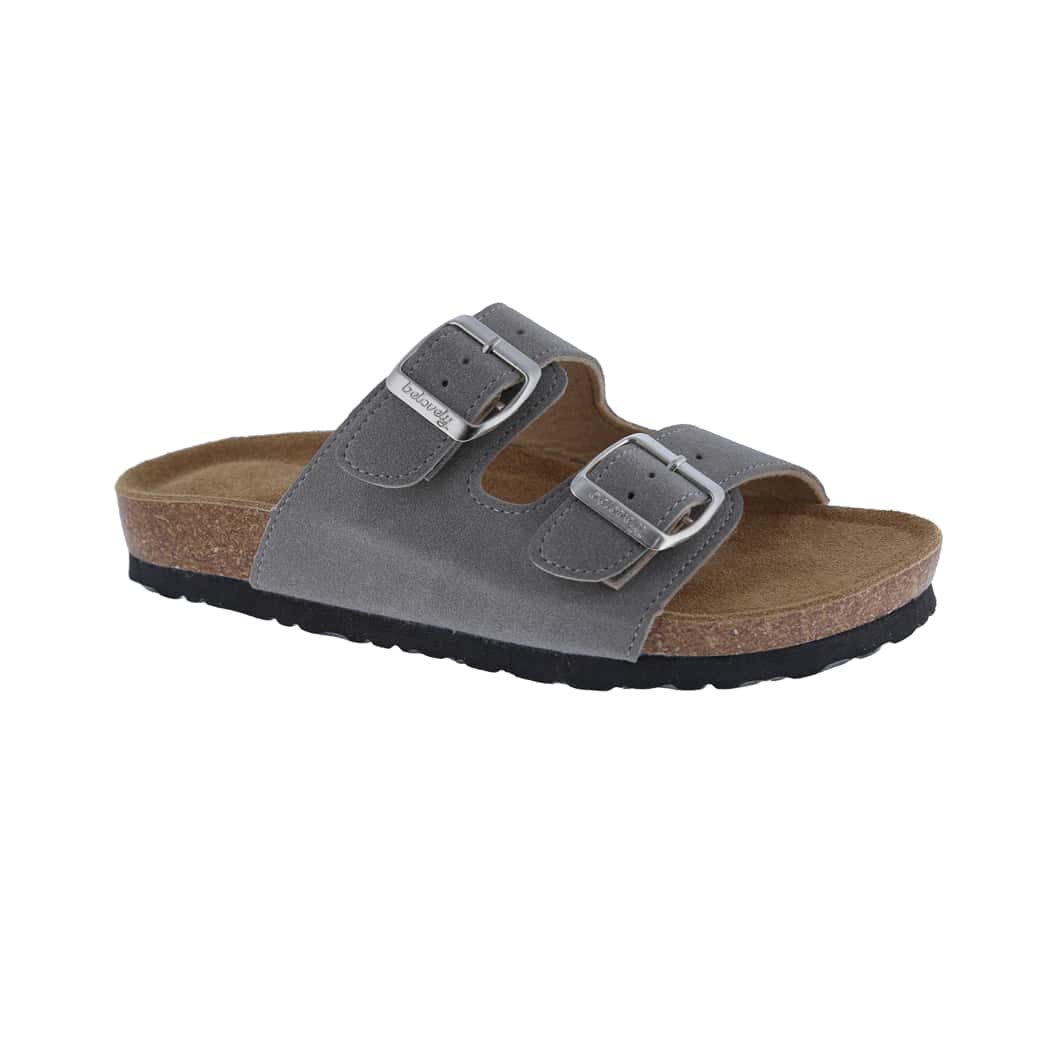 Women's Suede Leather Slide Sandals,2-Strap Adjustable Buckle, Casual Slippers, Slide Cork Footbed Shoes