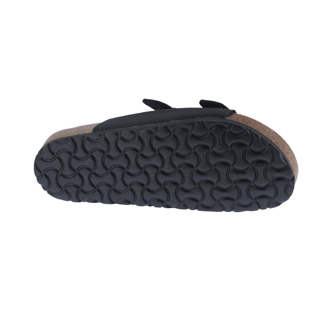 Women's Suede Leather Slide Sandals,2-Strap Adjustable Buckle, Casual Slippers, Slide Cork Footbed Shoes