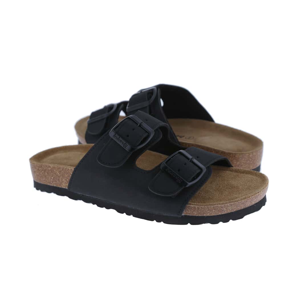 Women's Suede Leather Slide Sandals,2-Strap Adjustable Buckle, Casual Slippers, Slide Cork Footbed Shoes