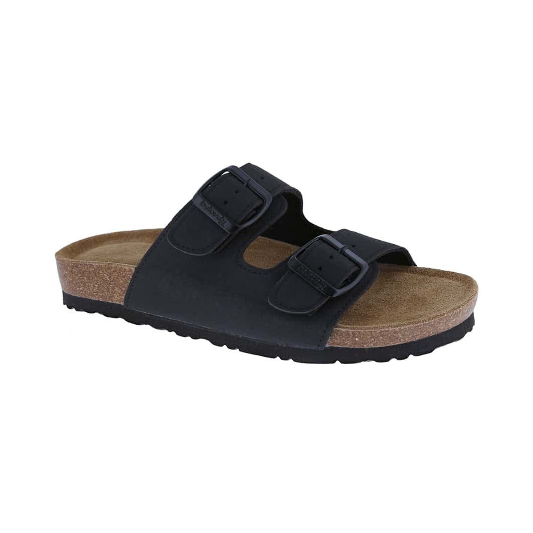 Women's Suede Leather Slide Sandals,2-Strap Adjustable Buckle, Casual Slippers, Slide Cork Footbed Shoes