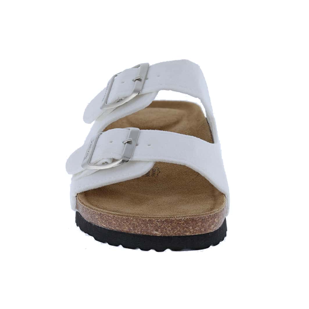 Women's Suede Leather Slide Sandals,2-Strap Adjustable Buckle, Casual Slippers, Slide Cork Footbed Shoes