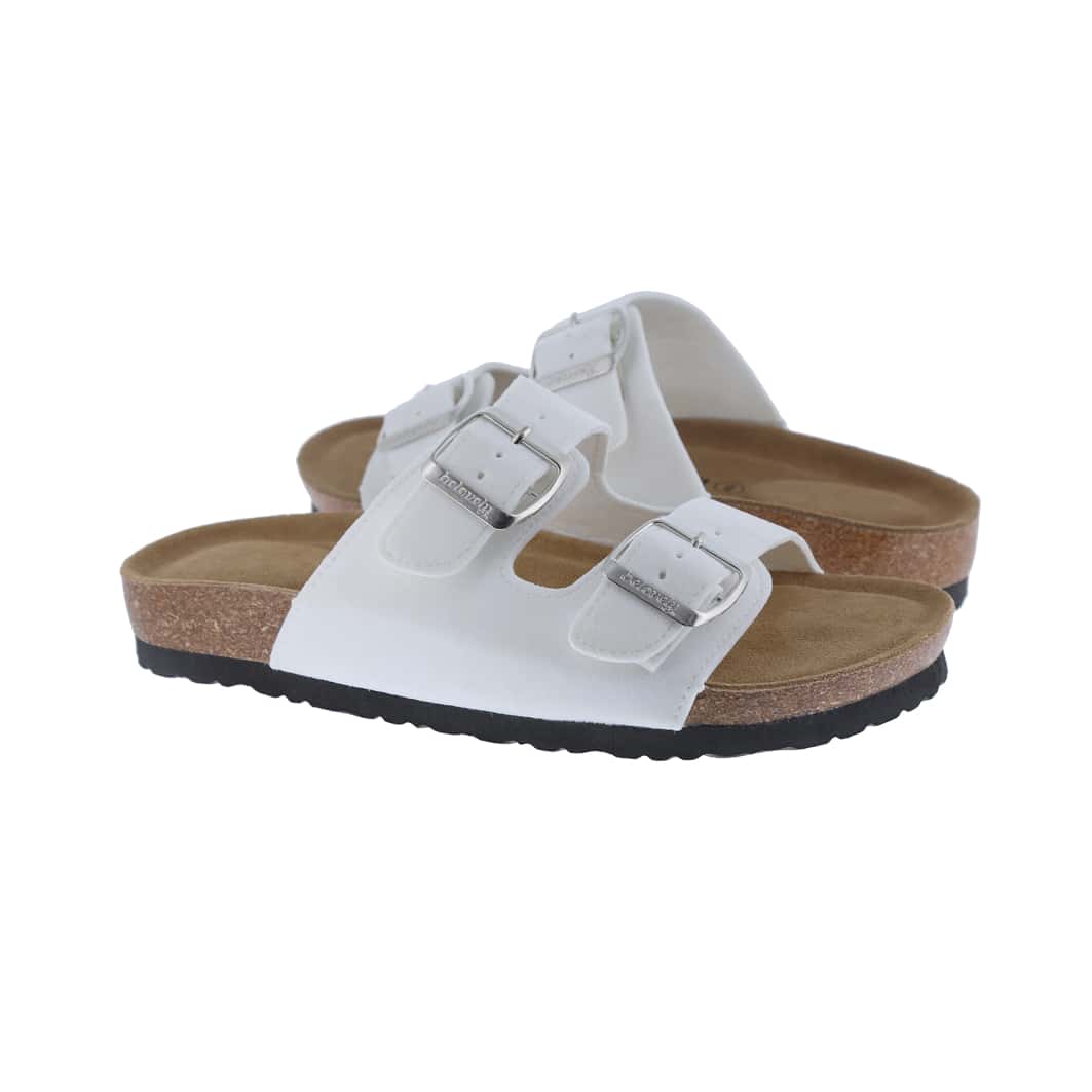 Women's Suede Leather Slide Sandals,2-Strap Adjustable Buckle, Casual Slippers, Slide Cork Footbed Shoes