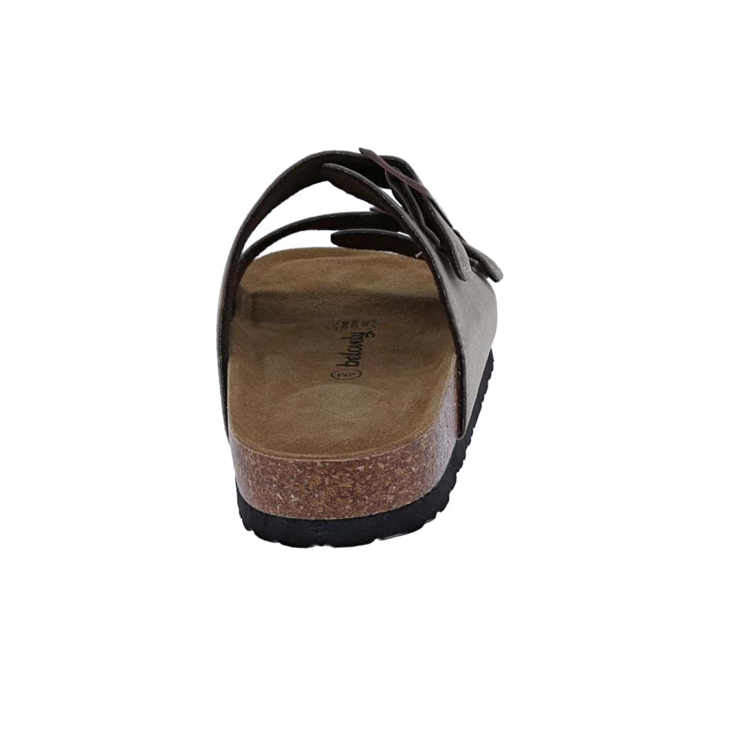 Women's Suede Leather Slide Sandals,2-Strap Adjustable Buckle, Casual Slippers, Slide Cork Footbed Shoes