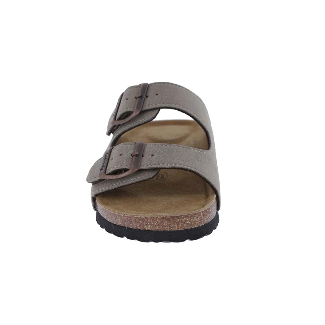 Women's Suede Leather Slide Sandals,2-Strap Adjustable Buckle, Casual Slippers, Slide Cork Footbed Shoes