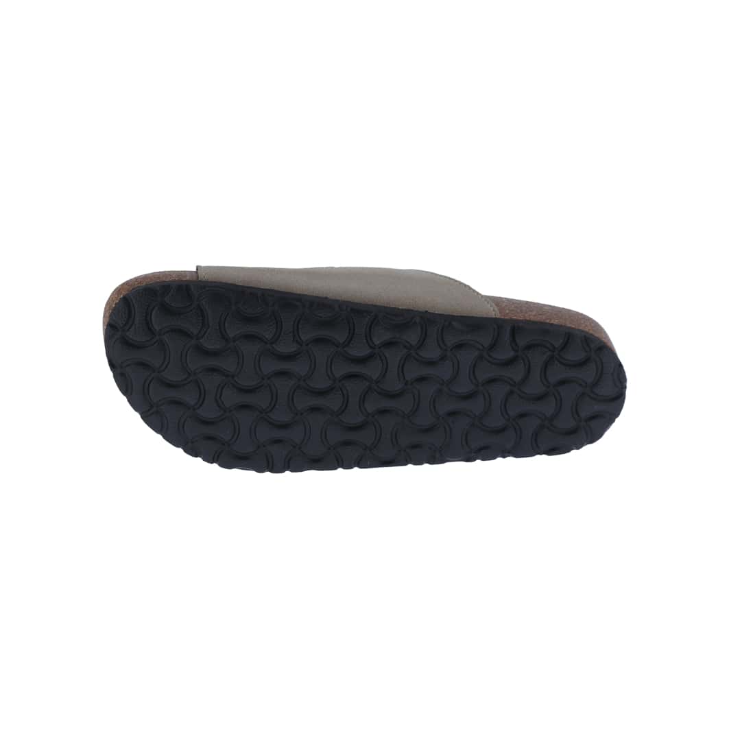 Women's Suede Leather Slide Sandals,2-Strap Adjustable Buckle, Casual Slippers, Slide Cork Footbed Shoes