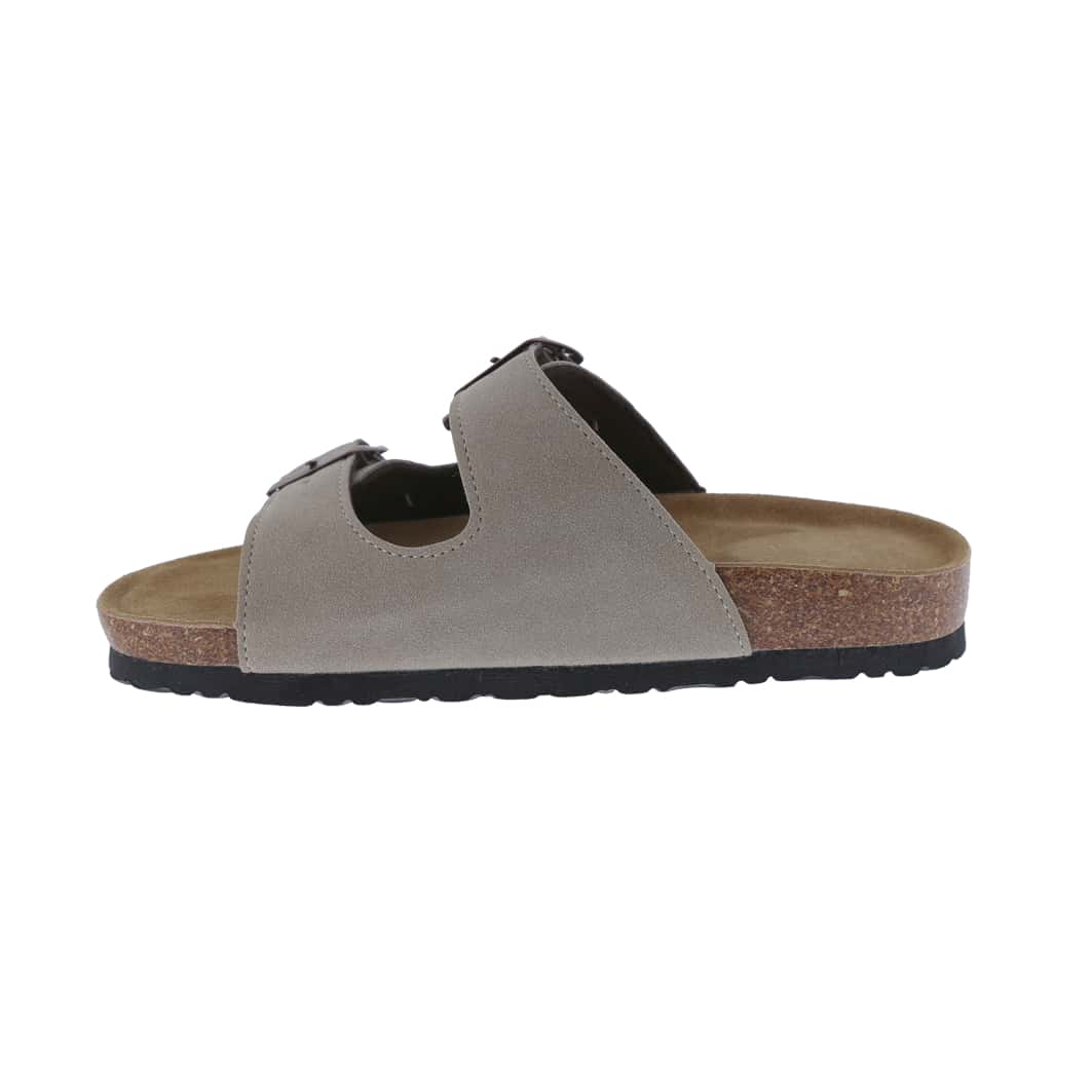 Women's Suede Leather Slide Sandals,2-Strap Adjustable Buckle, Casual Slippers, Slide Cork Footbed Shoes