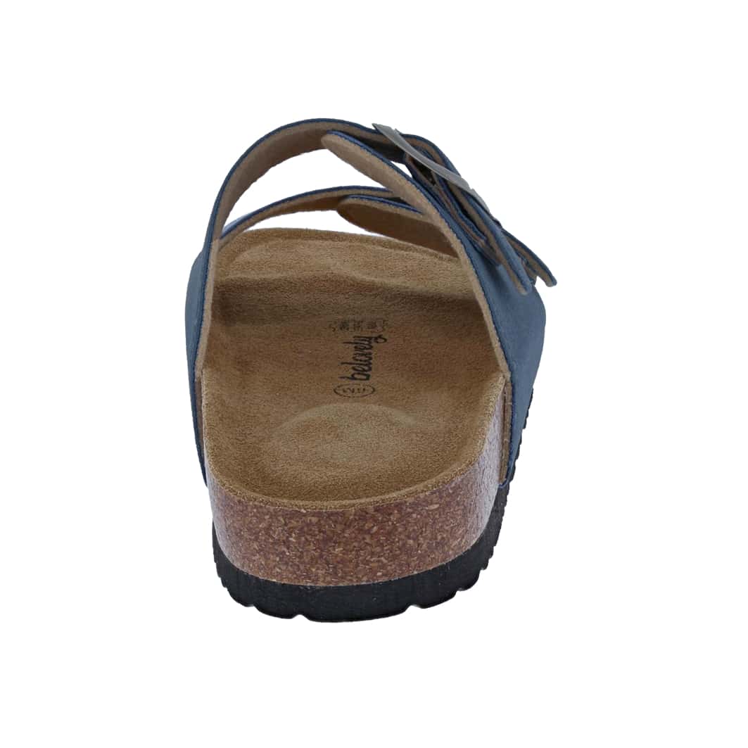 Women's Suede Leather Slide Sandals,2-Strap Adjustable Buckle, Casual Slippers, Slide Cork Footbed Shoes