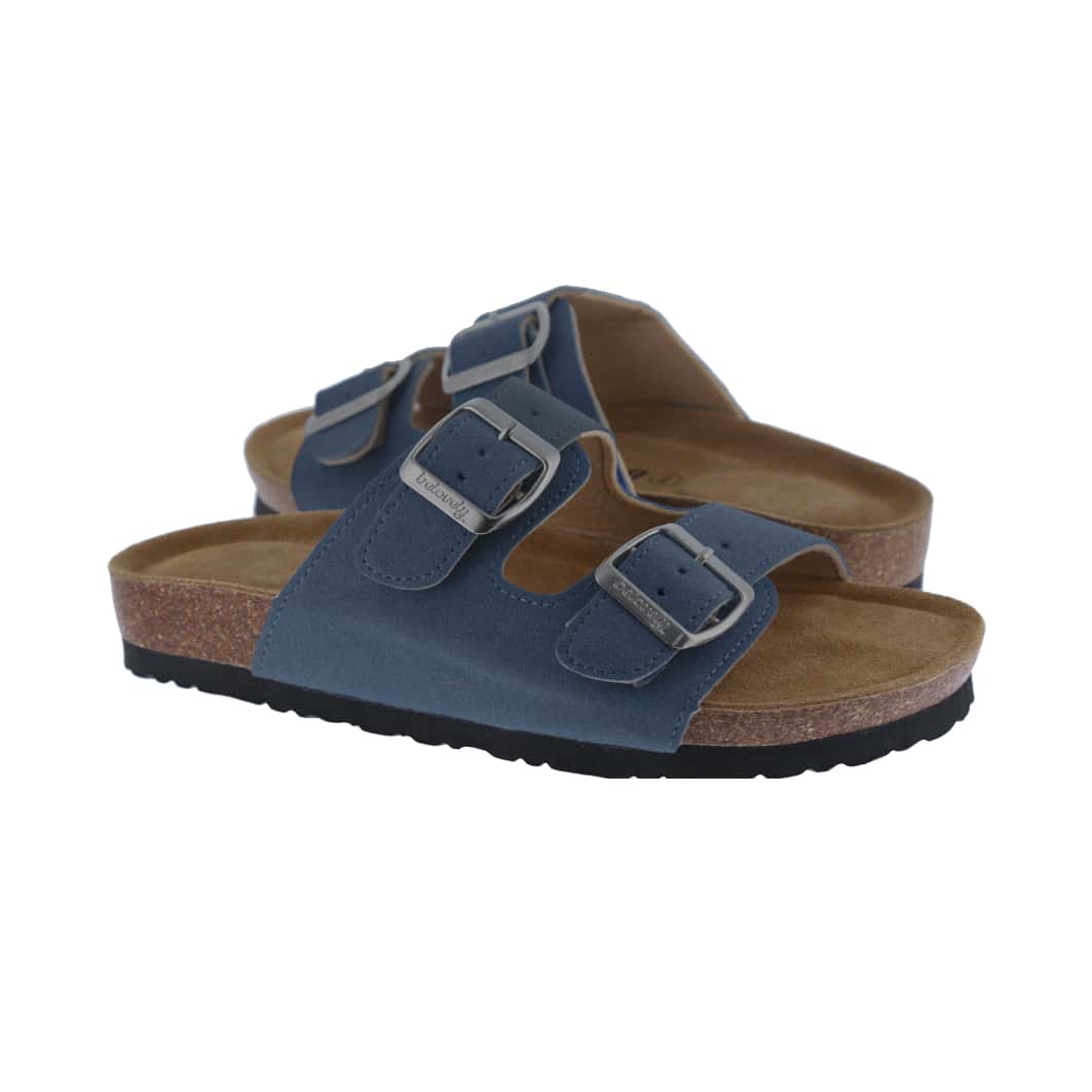 Women's Suede Leather Slide Sandals,2-Strap Adjustable Buckle, Casual Slippers, Slide Cork Footbed Shoes