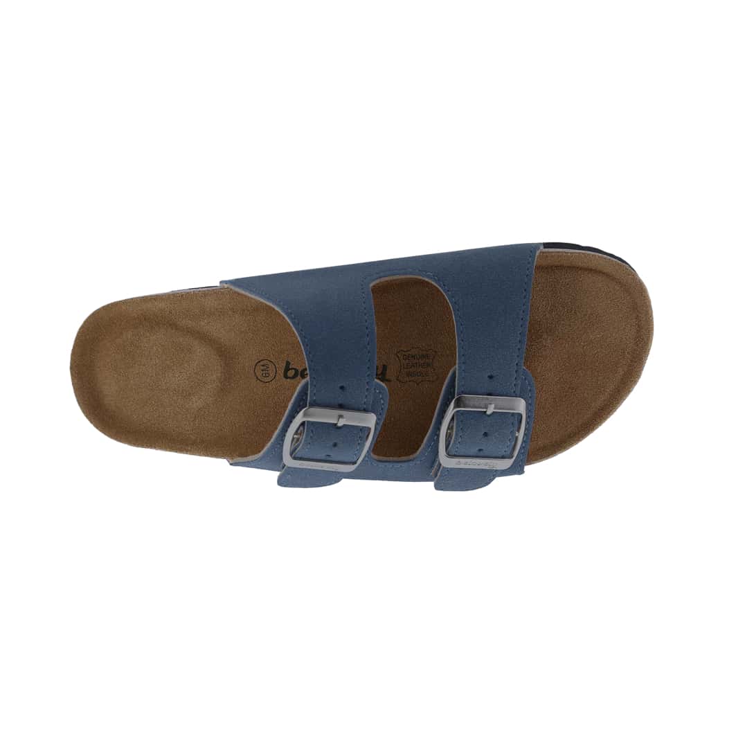Women's Suede Leather Slide Sandals,2-Strap Adjustable Buckle, Casual Slippers, Slide Cork Footbed Shoes