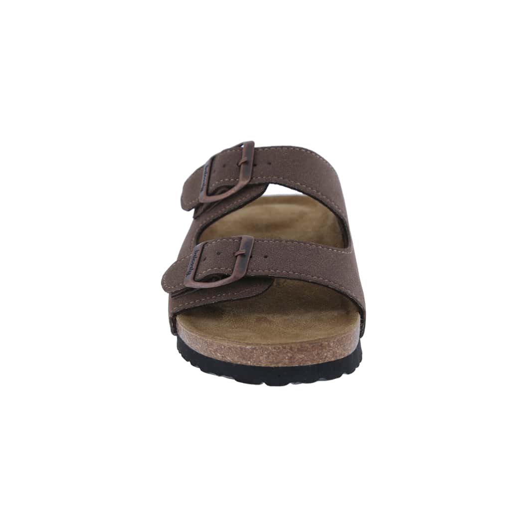 Women's Suede Leather Slide Sandals,2-Strap Adjustable Buckle, Casual Slippers, Slide Cork Footbed Shoes