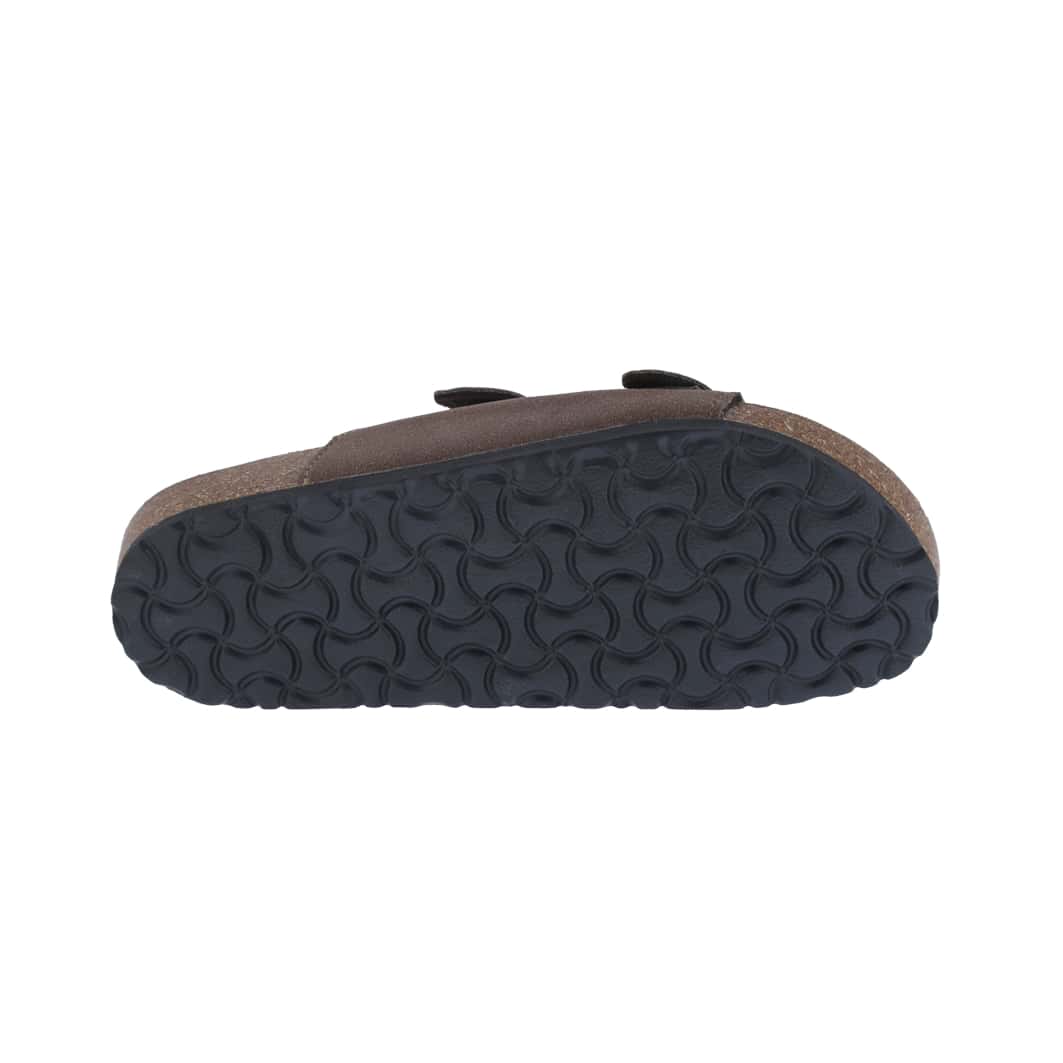 Women's Suede Leather Slide Sandals,2-Strap Adjustable Buckle, Casual Slippers, Slide Cork Footbed Shoes