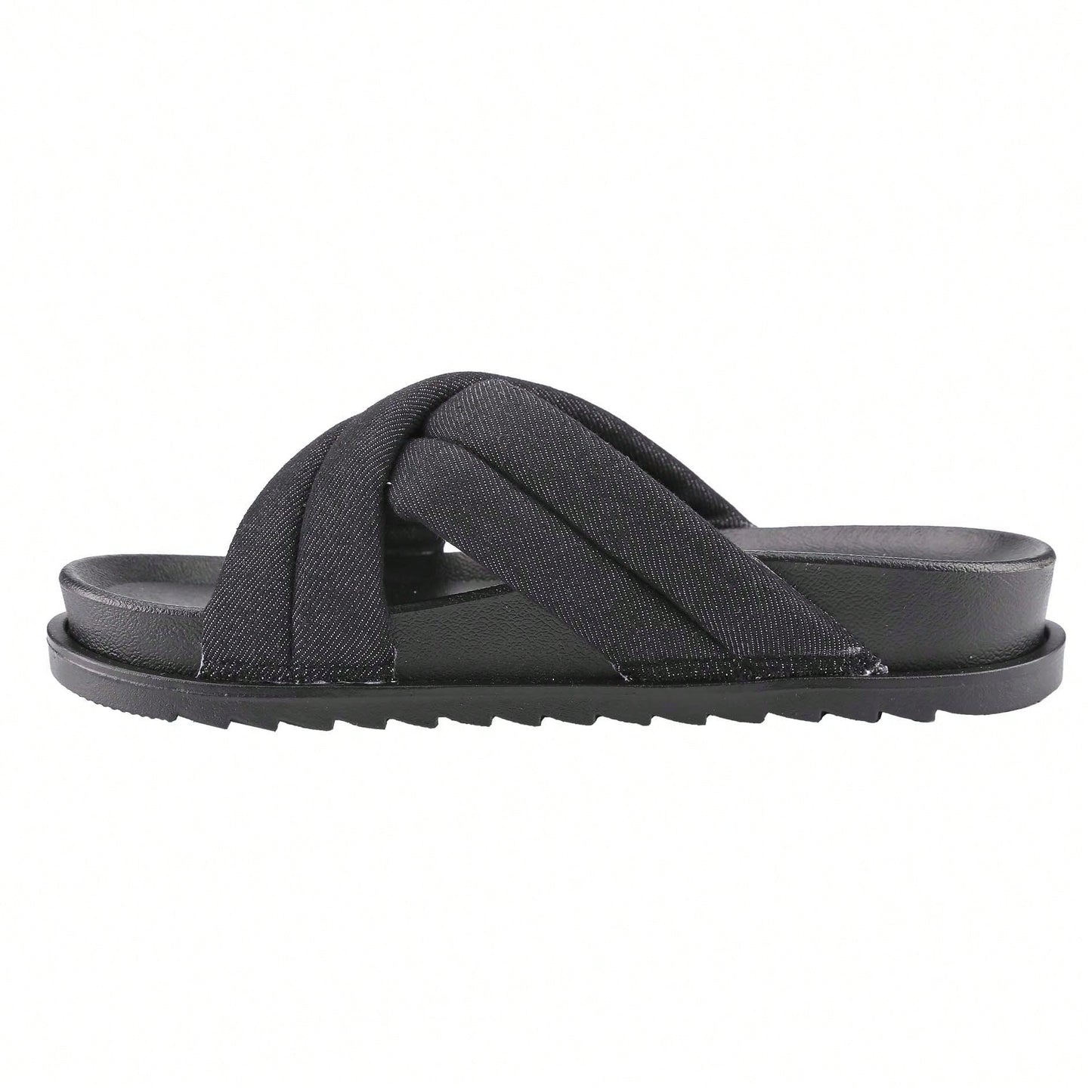 Women's Slide Sandals Slip On Open Toe Cute Platform Criss Cross Flat Sandals For Summer