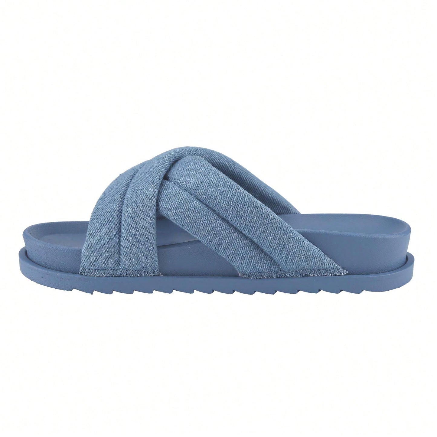 Women's Slide Sandals Slip On Open Toe Cute Platform Criss Cross Flat Sandals For Summer