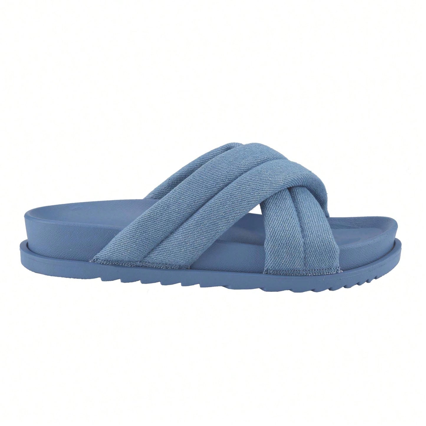 Women's Slide Sandals Slip On Open Toe Cute Platform Criss Cross Flat Sandals For Summer