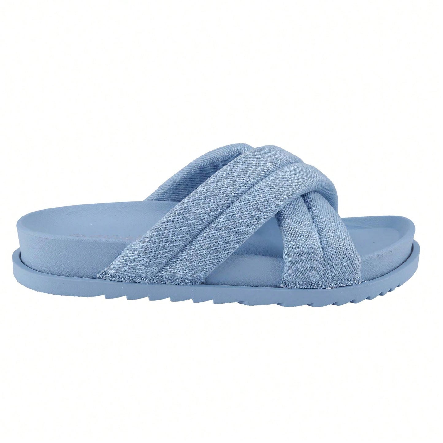 Women's Slide Sandals Slip On Open Toe Cute Platform Criss Cross Flat Sandals For Summer