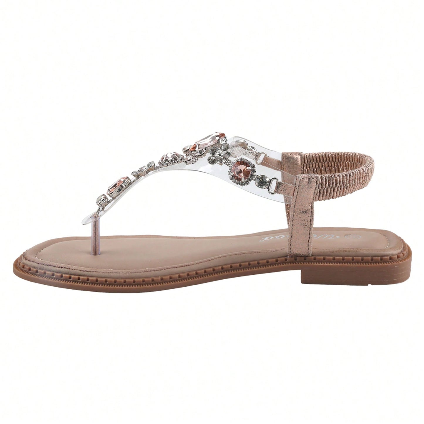 Women's Rhinestone Gladiator Sandals Flat Wedding Sandals Gem Pearl Sparkling Bridal Bridesmaid Sandals Blue Bohemian Sandals