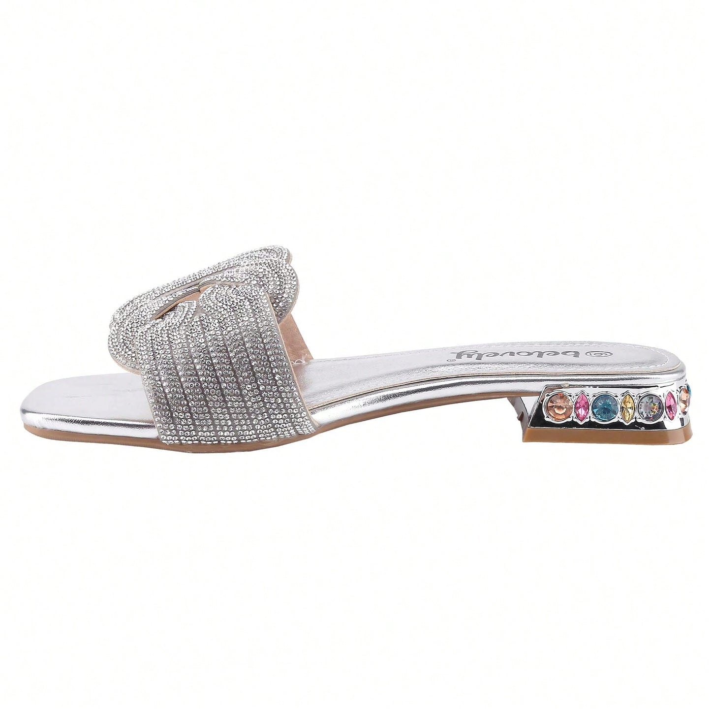 Women's Flat Rhinestone Sandals Fashion Slides Light Slippers For Summer