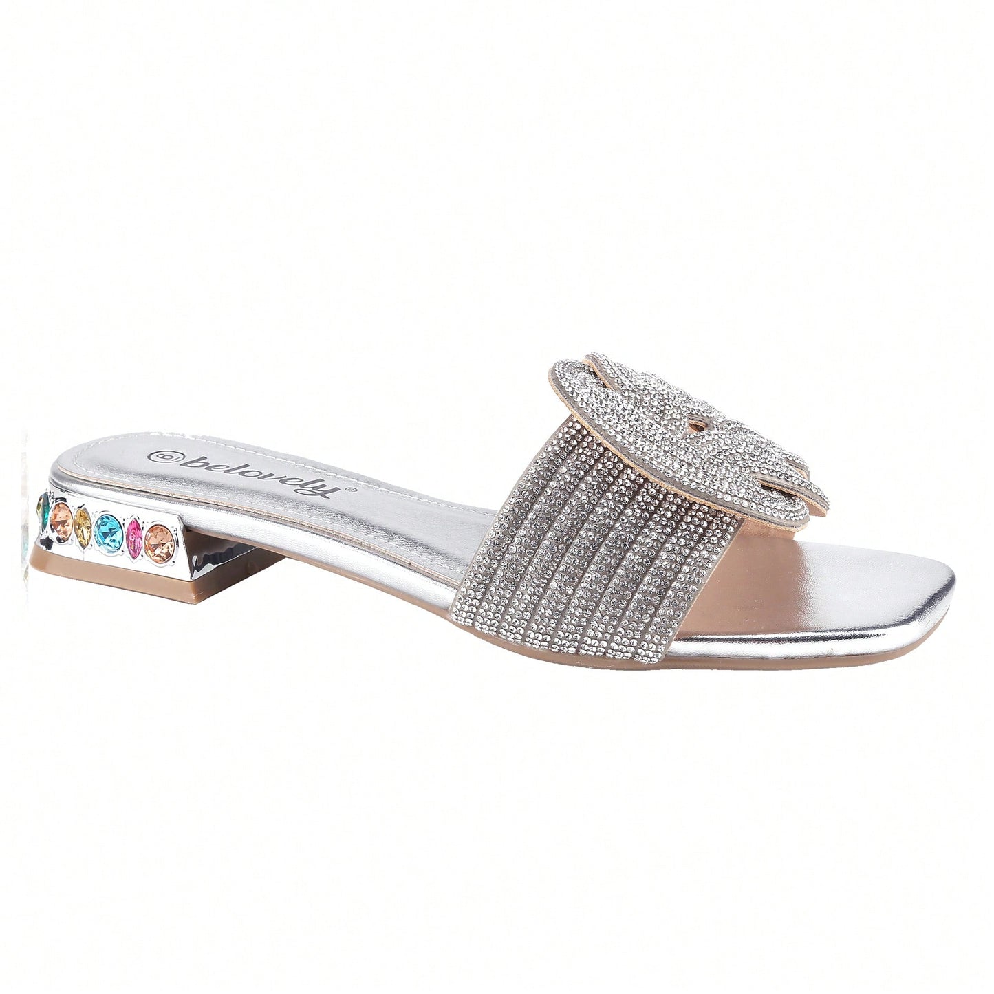 Women's Flat Rhinestone Sandals Fashion Slides Light Slippers For Summer