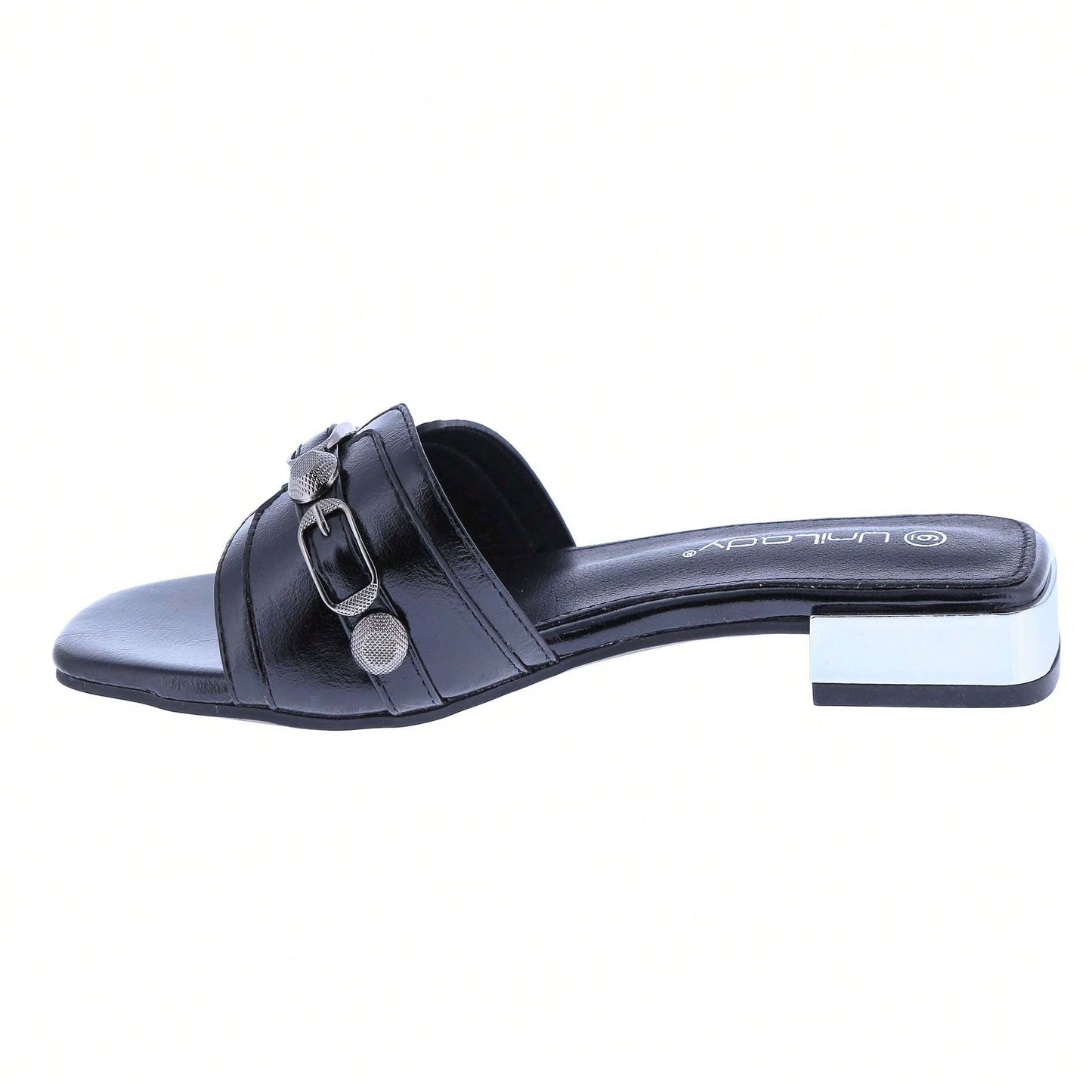 Women's Square Open Toe Summer Casual Flat Slide Sandals