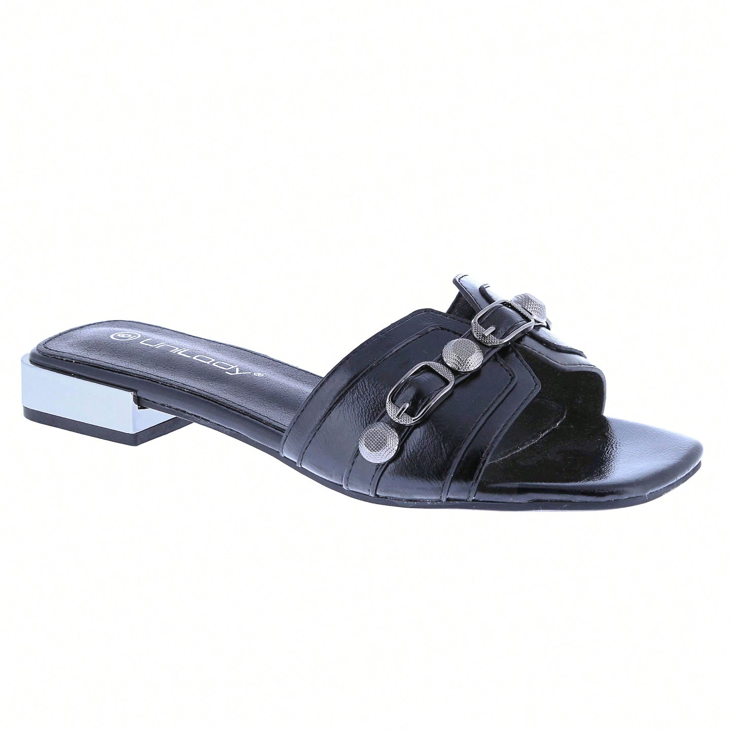 Women's Square Open Toe Summer Casual Flat Slide Sandals