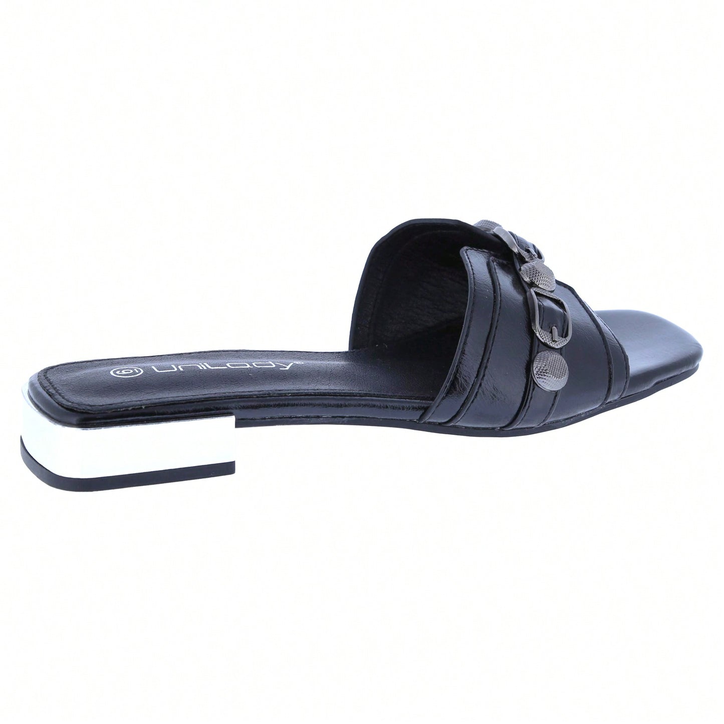 Women's Square Open Toe Summer Casual Flat Slide Sandals