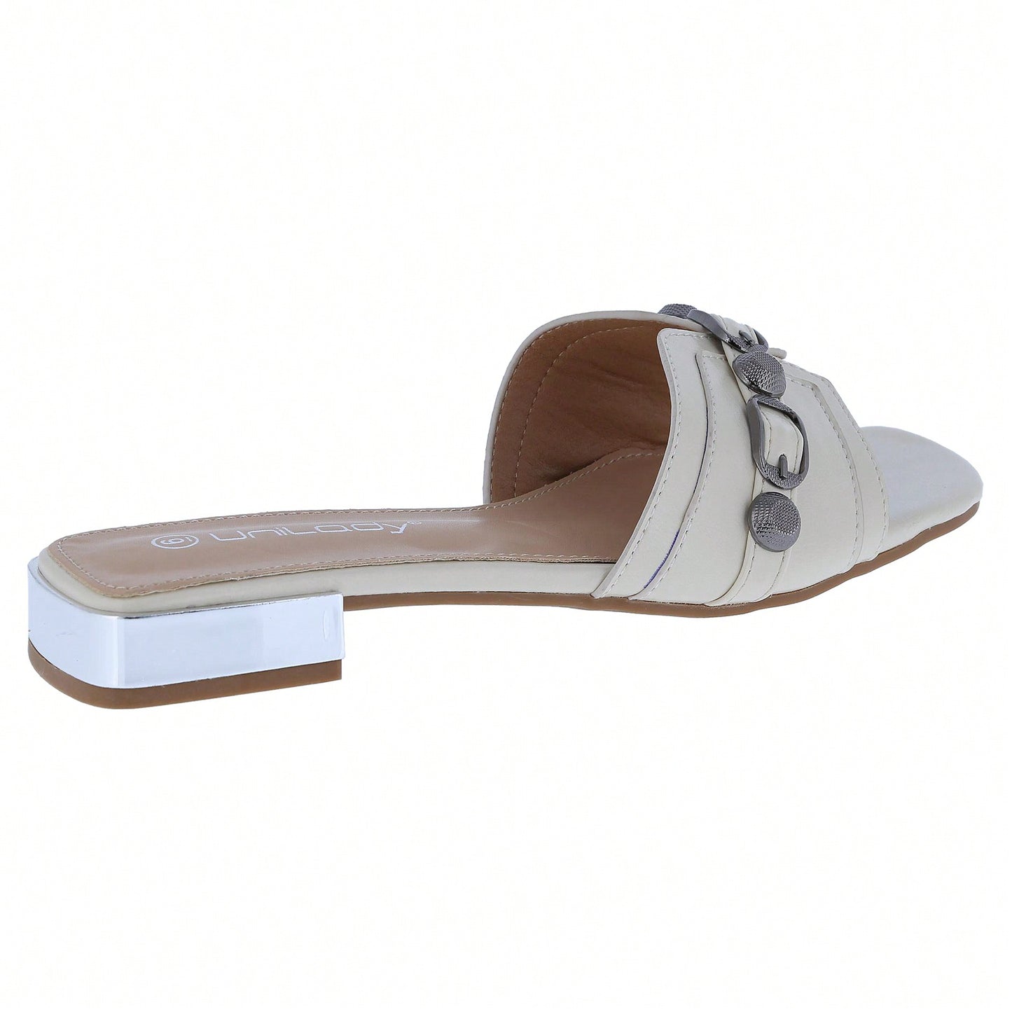 Women's Square Open Toe Summer Casual Flat Slide Sandals