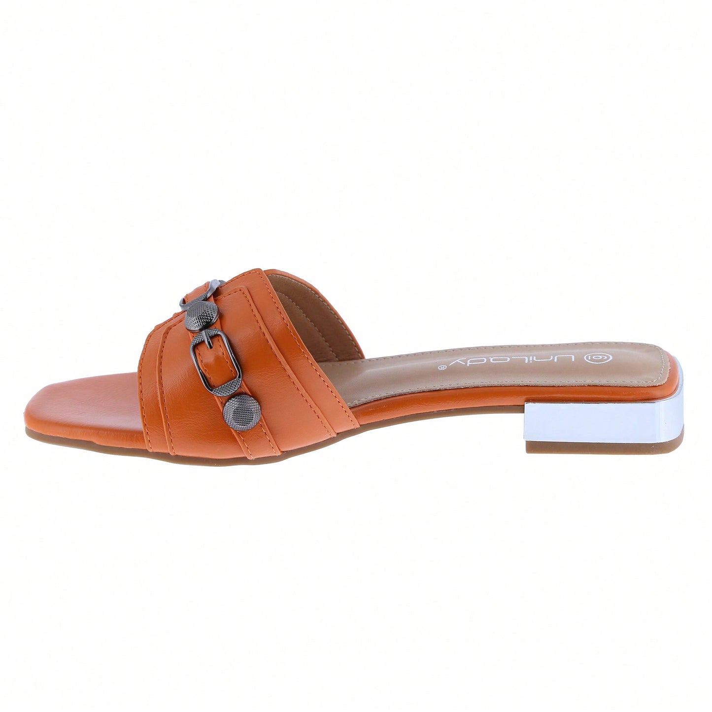 Women's Square Open Toe Summer Casual Flat Slide Sandals
