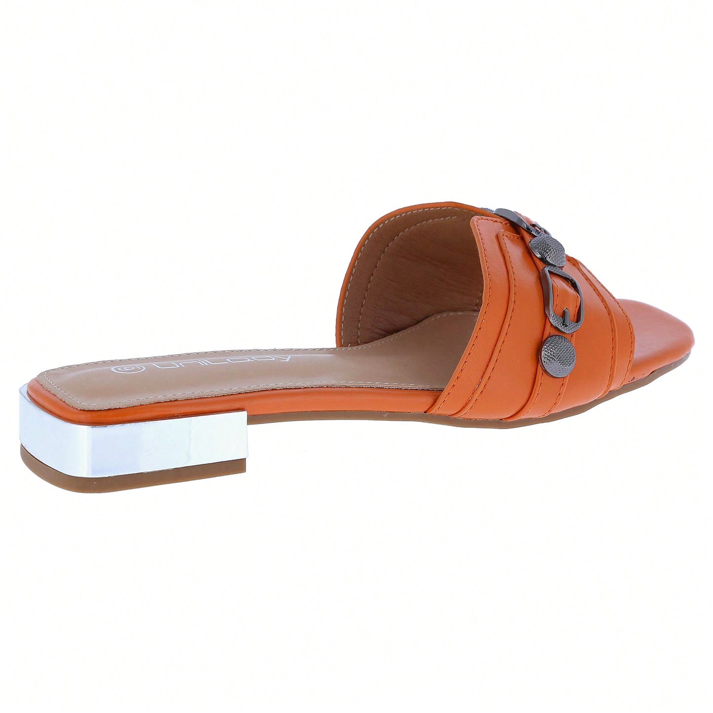 Women's Square Open Toe Summer Casual Flat Slide Sandals