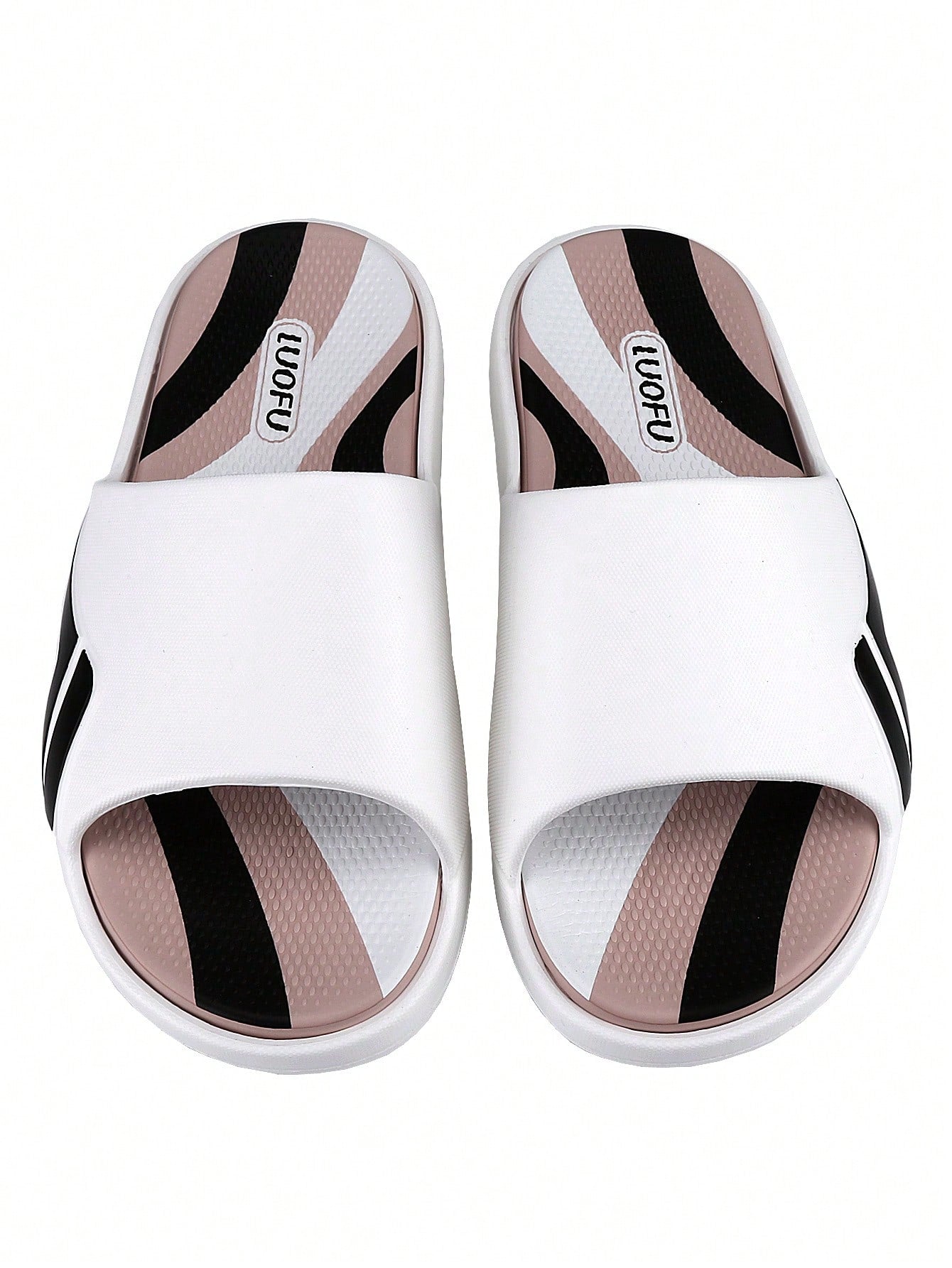 Women's Textured Slanted Toe Indoor Outdoor Slippers Open Toe Solid Fashion Bathroom House Shoes