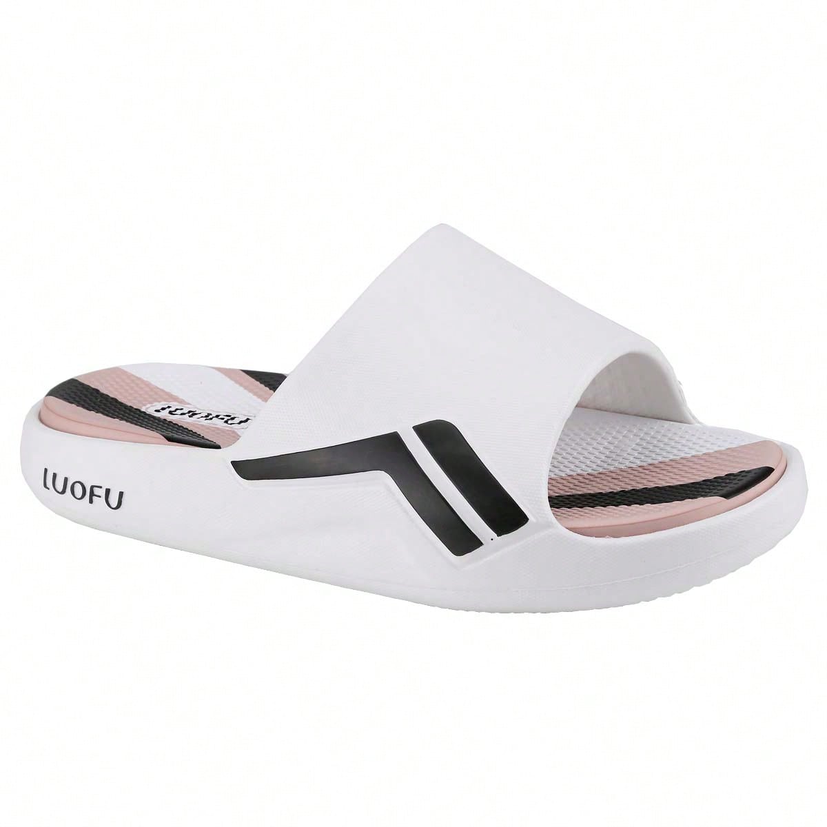 Women's Textured Slanted Toe Indoor Outdoor Slippers Open Toe Solid Fashion Bathroom House Shoes