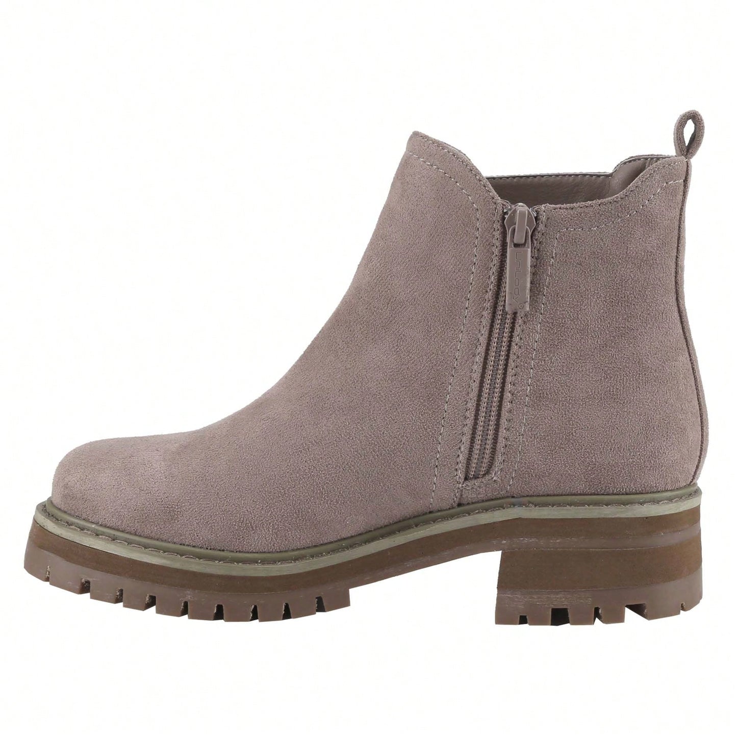 Women's Slip On Ankle Boot, Western Almond Round Toe Low Heel Elastic Bootie