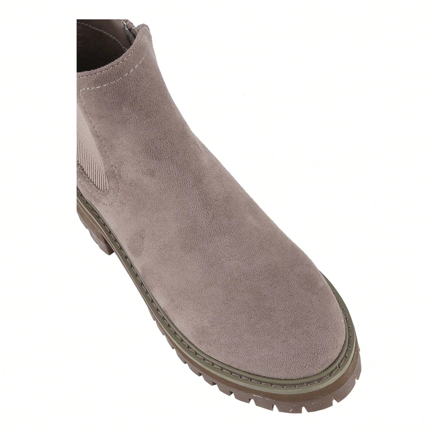 Women's Slip On Ankle Boot, Western Almond Round Toe Low Heel Elastic Bootie