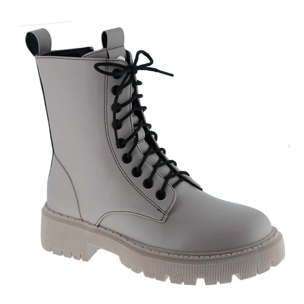 Women's Fashion Ankle Booties Causal 8-Eye Side Zipper Lace-Up Combat Boots
