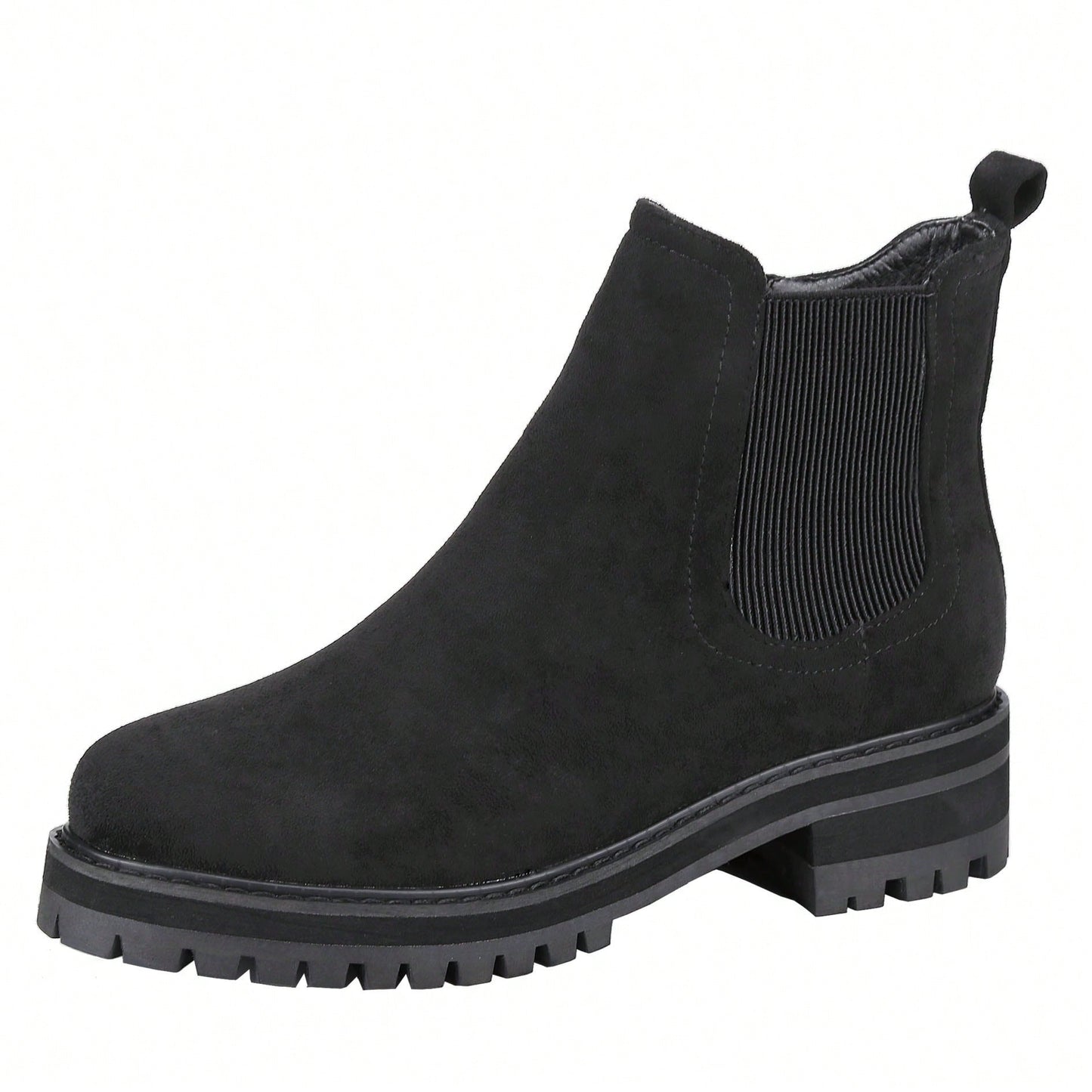 Women's Slip On Ankle Boot, Western Almond Round Toe Low Heel Elastic Bootie