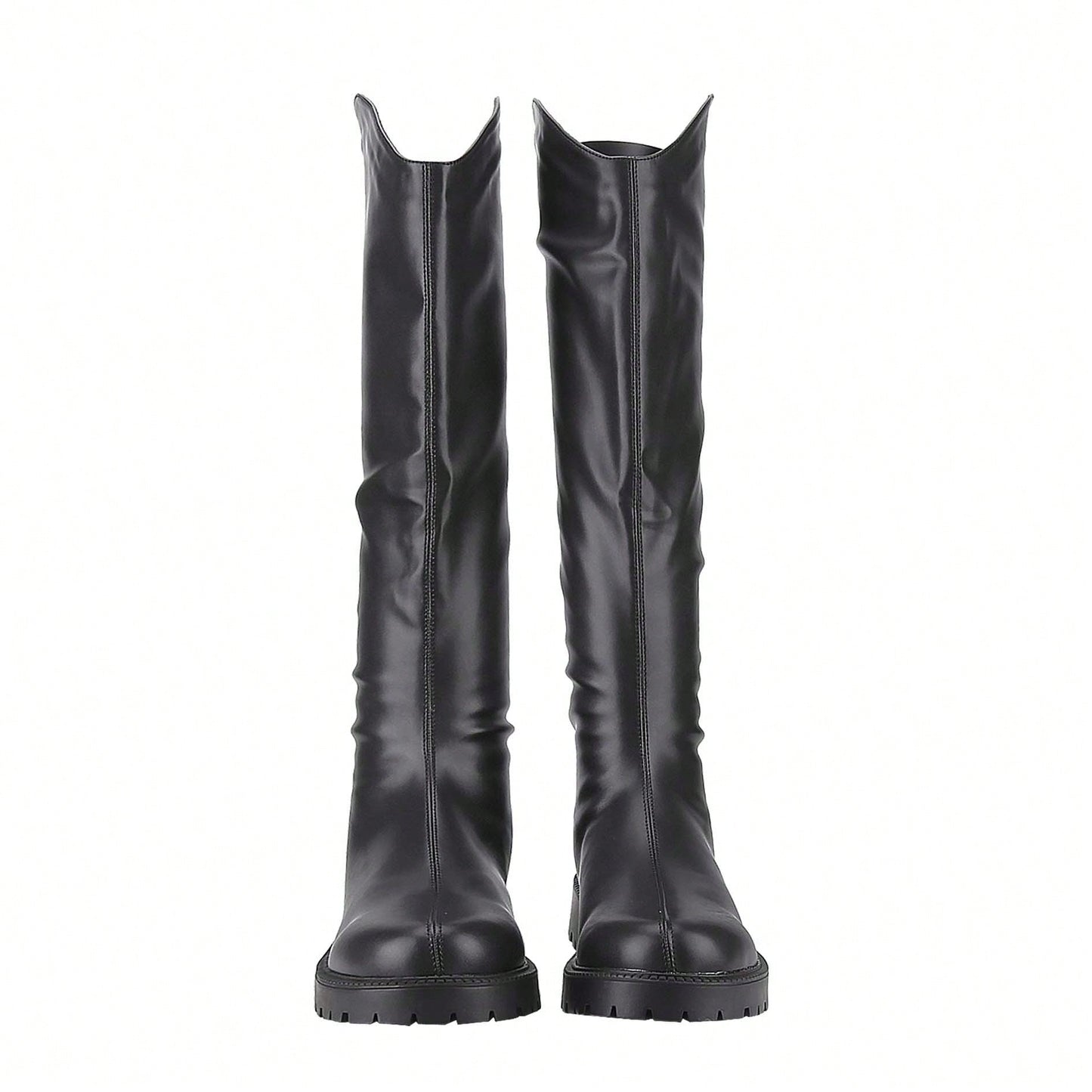 Women's Platform Knee High Cowboy Boots Embroidered Western Chunky Heel With Pull-Up Tabs Round Toe Boot Shoes