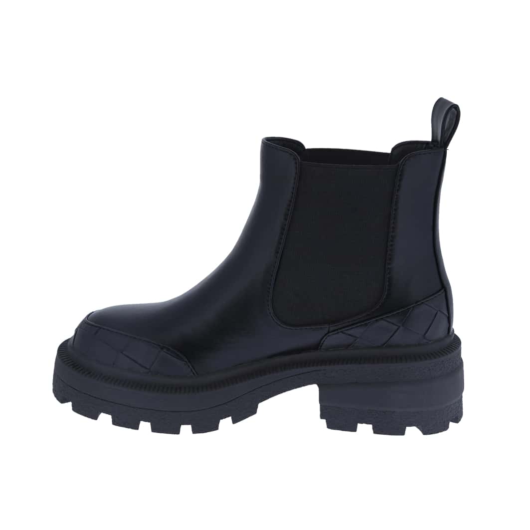 Women's Elastic Platform Chelsea Slip On Chunky Low Ankle Fashion Boots