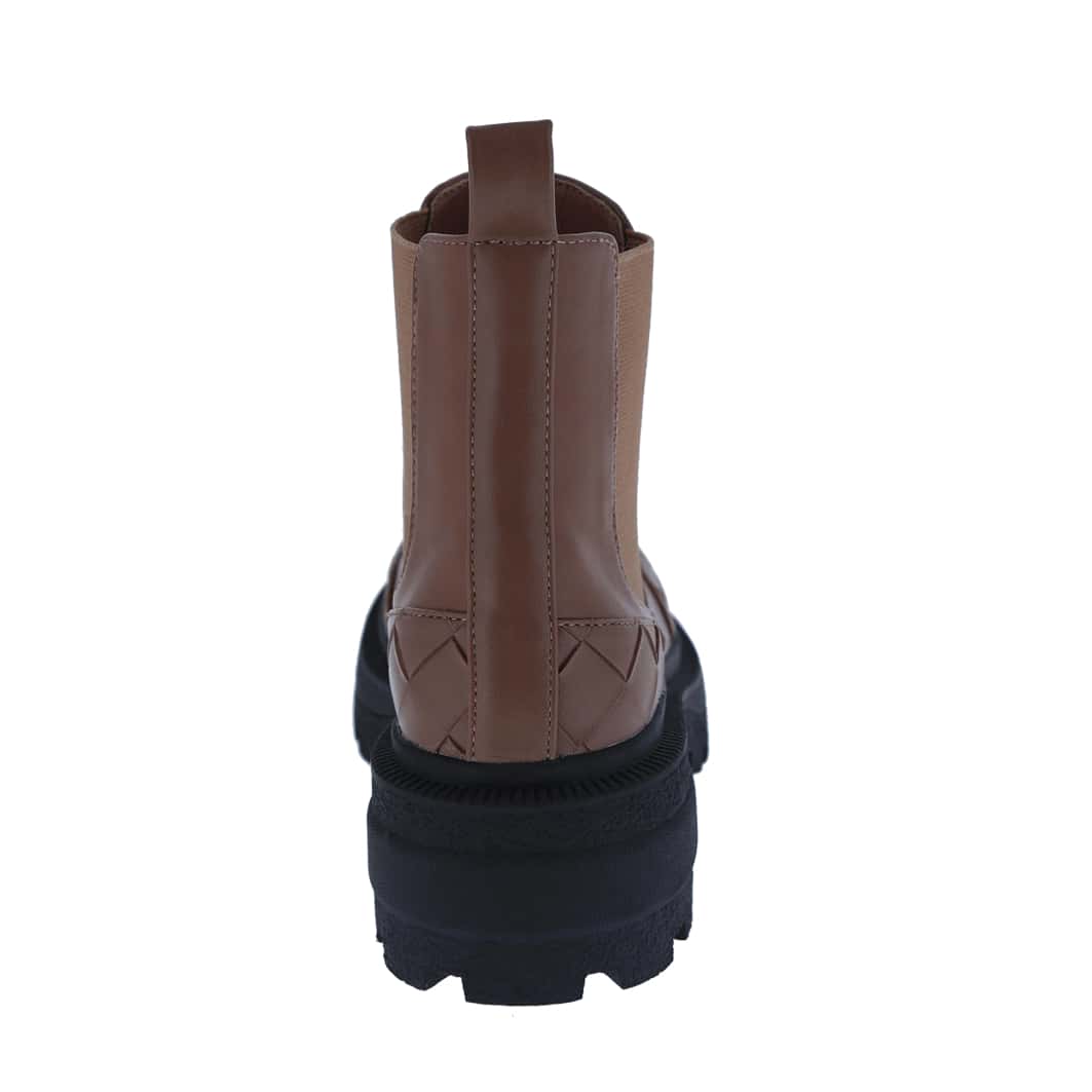 Women's Elastic Platform Chelsea Slip On Chunky Low Ankle Fashion Boots