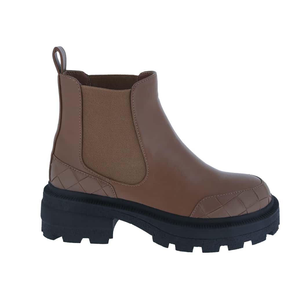 Women's Elastic Platform Chelsea Slip On Chunky Low Ankle Fashion Boots