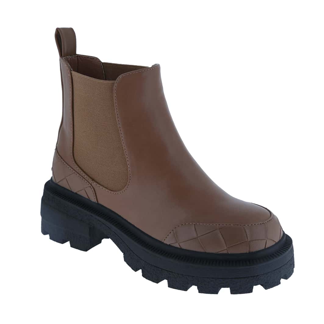 Women's Elastic Platform Chelsea Slip On Chunky Low Ankle Fashion Boots
