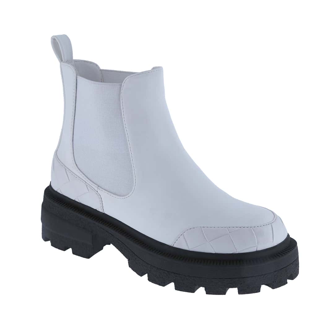 Women's Elastic Platform Chelsea Slip On Chunky Low Ankle Fashion Boots