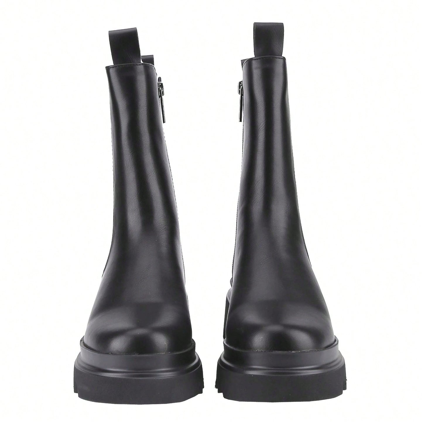 Women's Elastic Platform Side Zipper Chunky High Ankle Fashion Boots